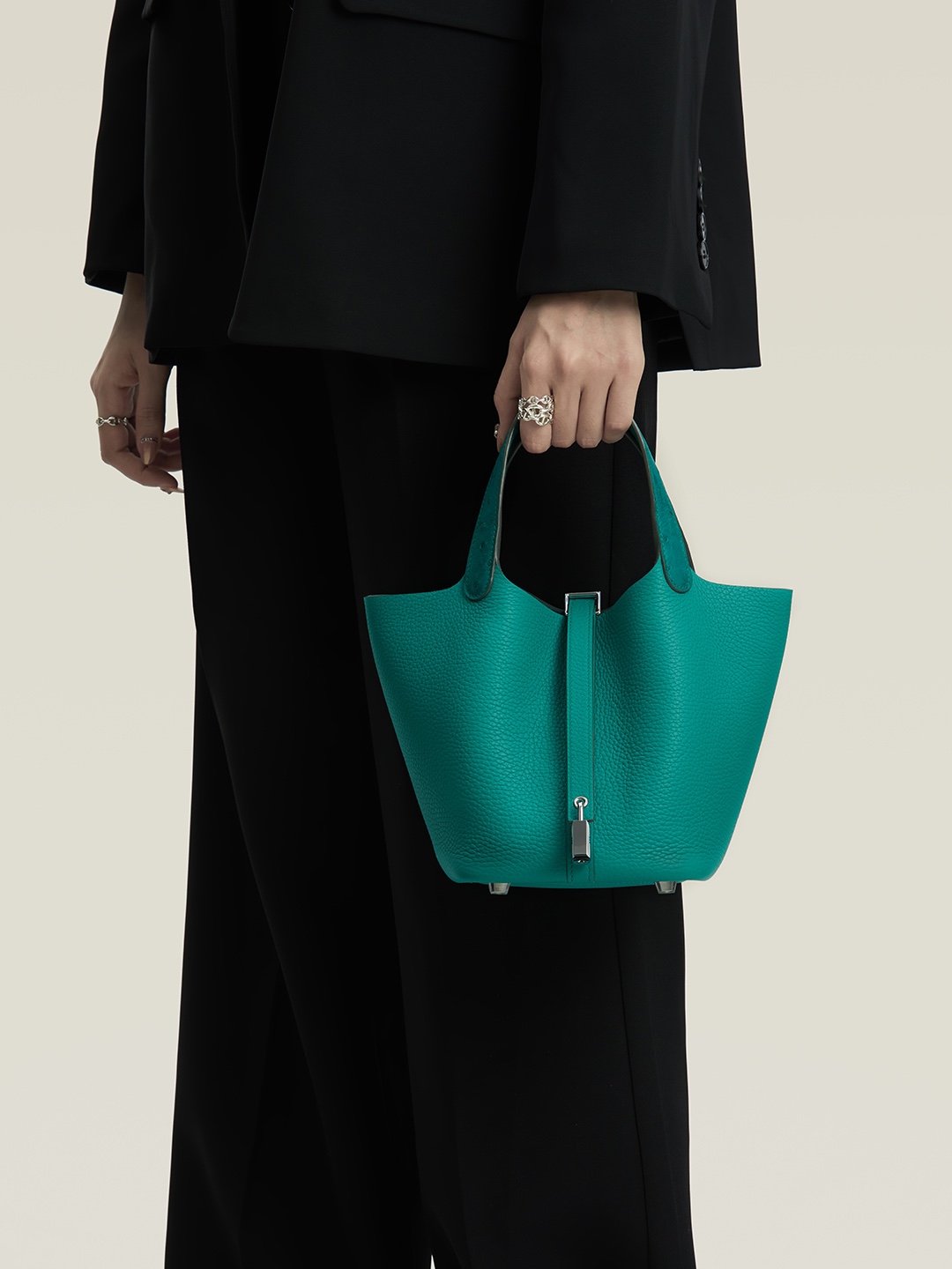 Hermes Picotin Lock 18 Bag In Malachite Clemence Leather